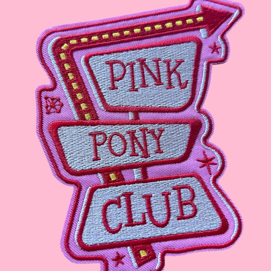 Pink pony club embroidery patch