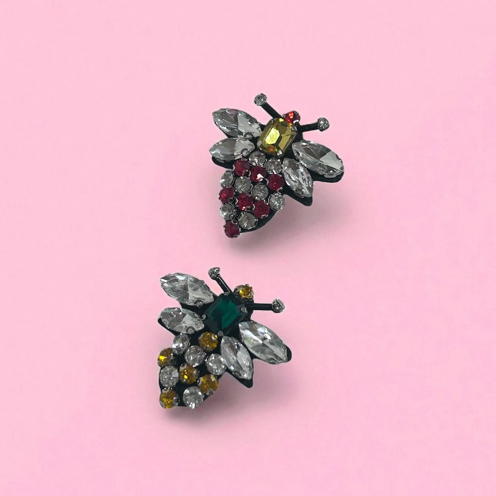 Bedazzled bees embroidery patch
