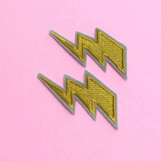 Lightning bolt embroidery patch