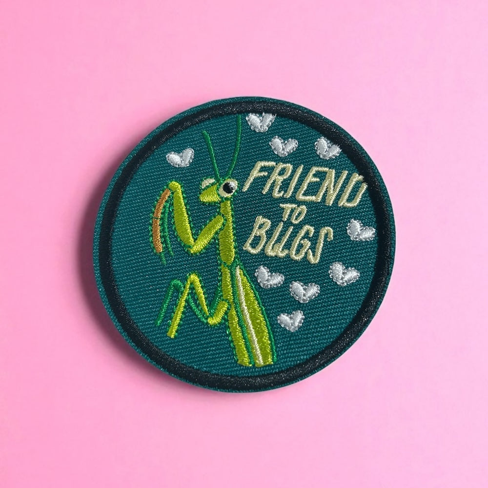 Friend to bugs embroidery patch