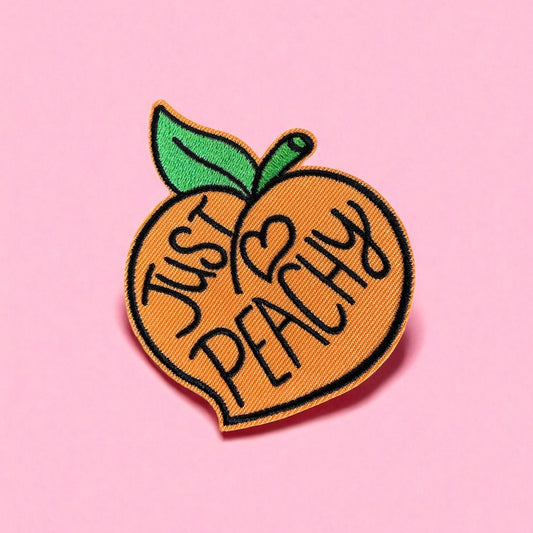 Stay peachy embroidery patch