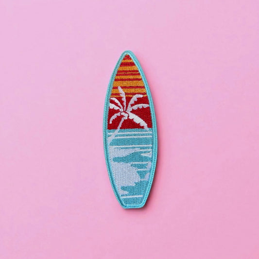 Surfboard embroidery patch