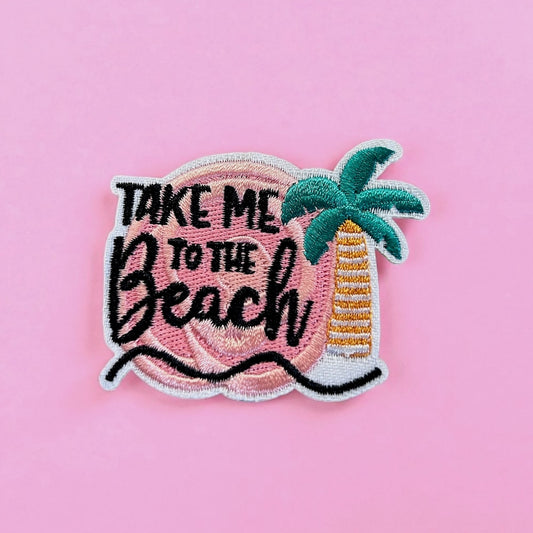 Take me to the beach embroidery patch