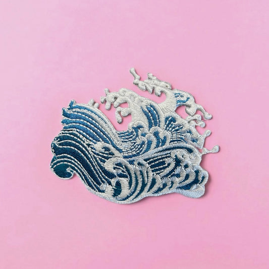 Waves embroidery patch