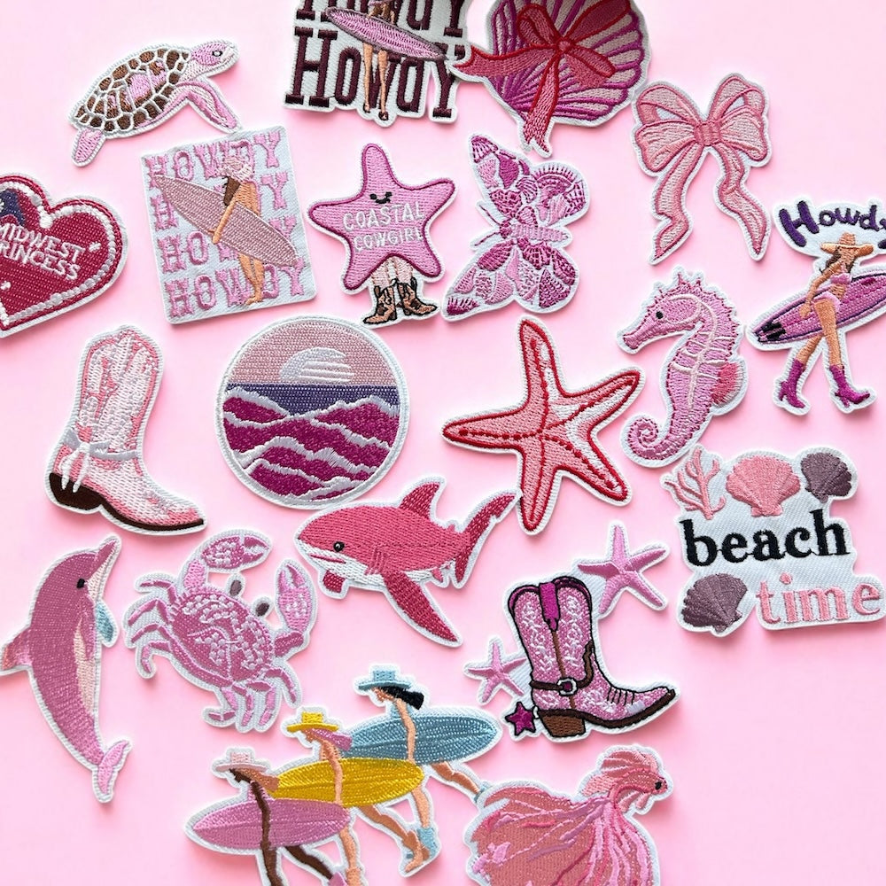 Coastal cowgirl embroidery patches