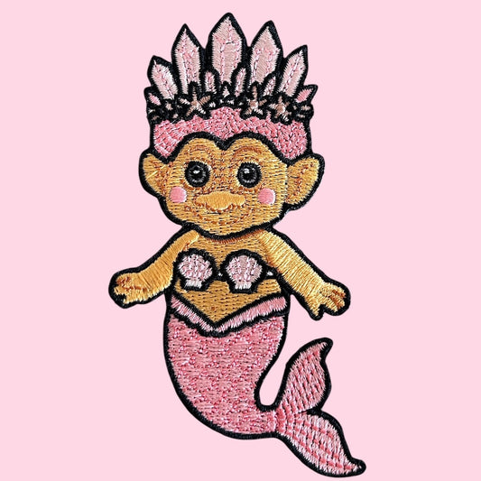 Mermaid troll embroidery patch