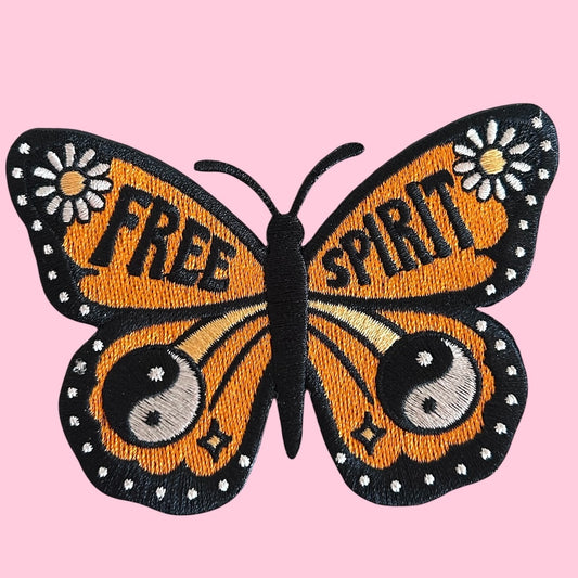 Free spirit butterfly embroidery patch