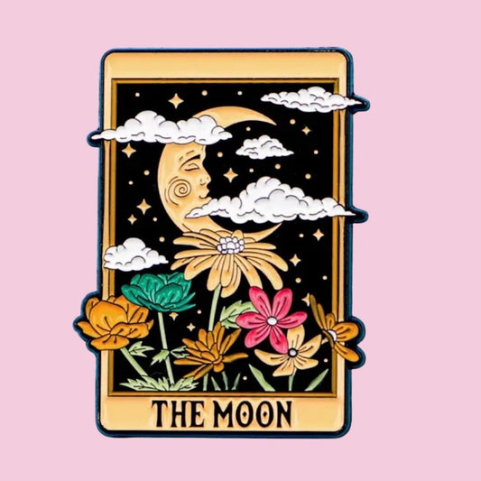 The moon tarot enamel pin