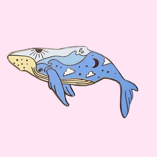Whale enamel pin