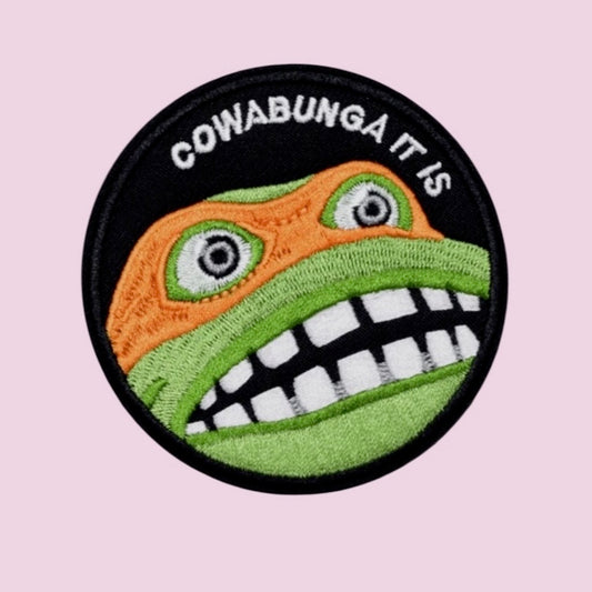 Cowabunga embroidery patch