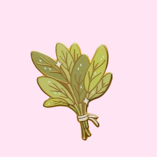Sage enamel pin