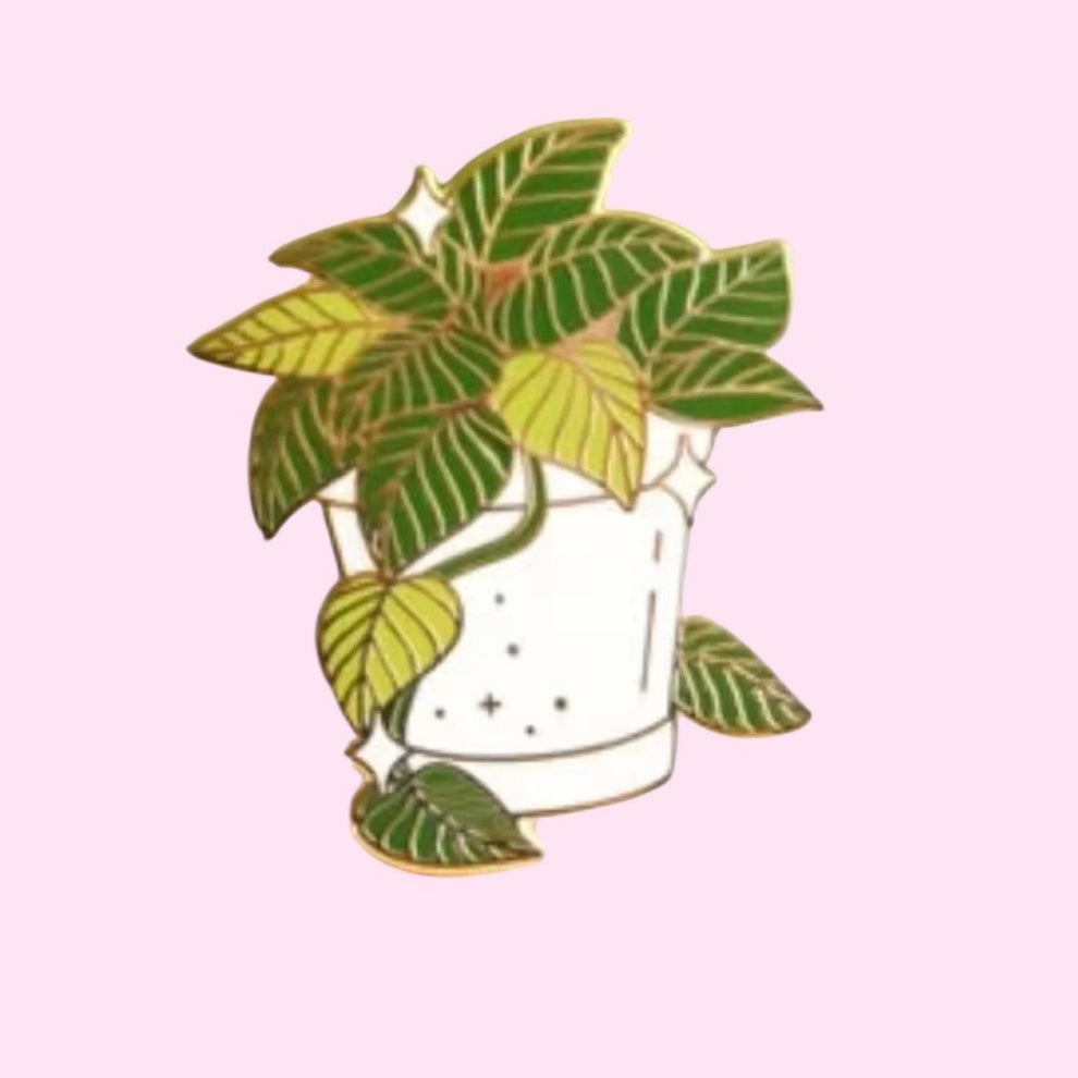Potted plant enamel pins – Rock Petal Spirit