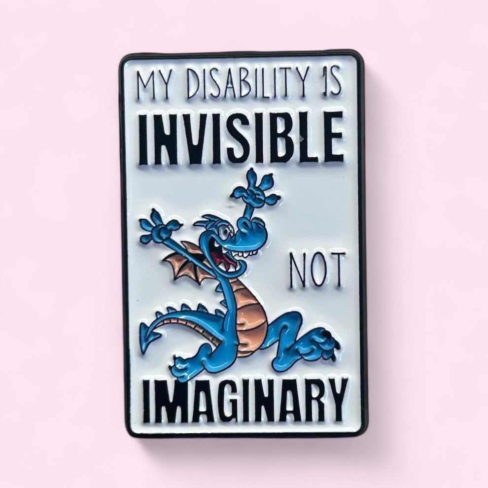 My disability is invisible enamel pin – Rock Petal Spirit