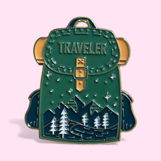 Traveller backpack enamel pin
