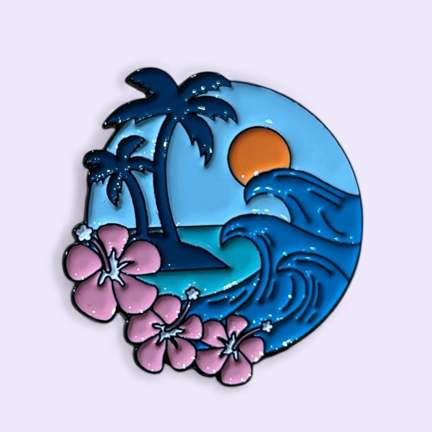 Tropical circle enamel pin