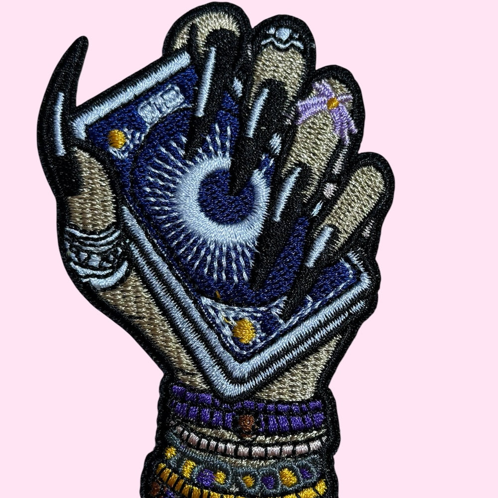 Tarot card hand embroidery patch