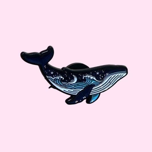 Whale enamel pin