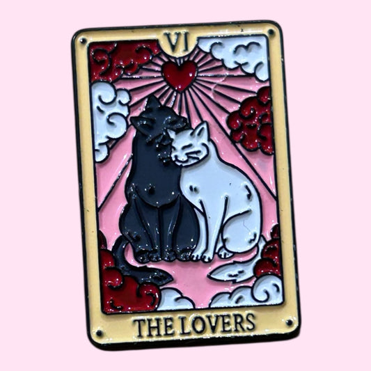 Cat tarot enamel pin