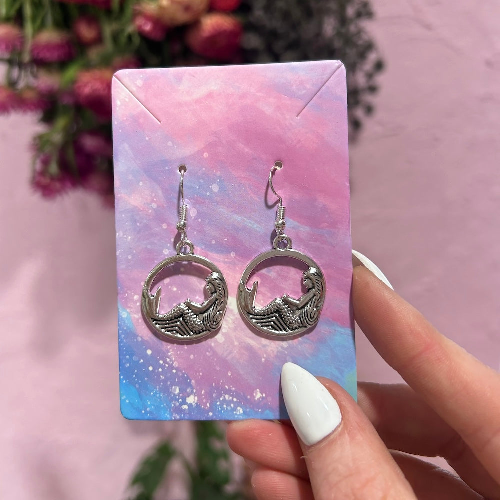 Mermaid circle earrings