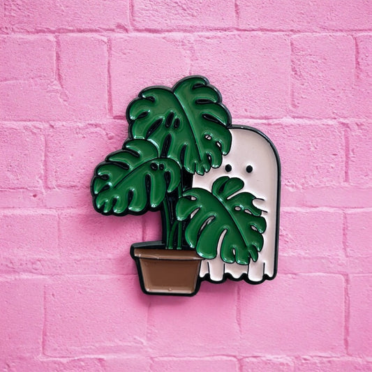 Ghost plant enamel pin