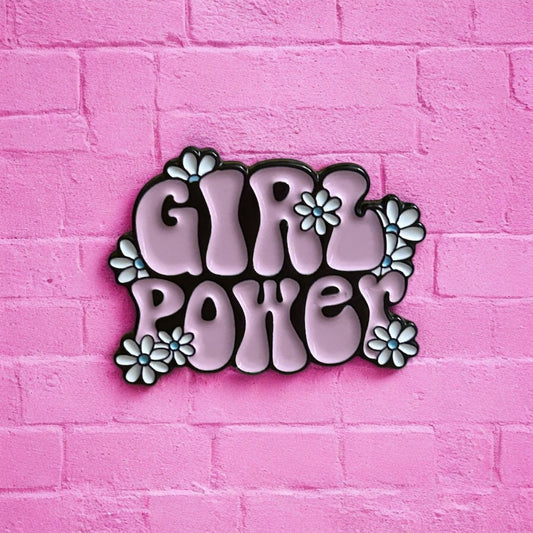 Girl power enamel pin