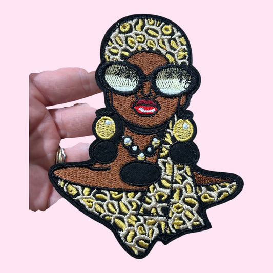 Lady embroidery patch