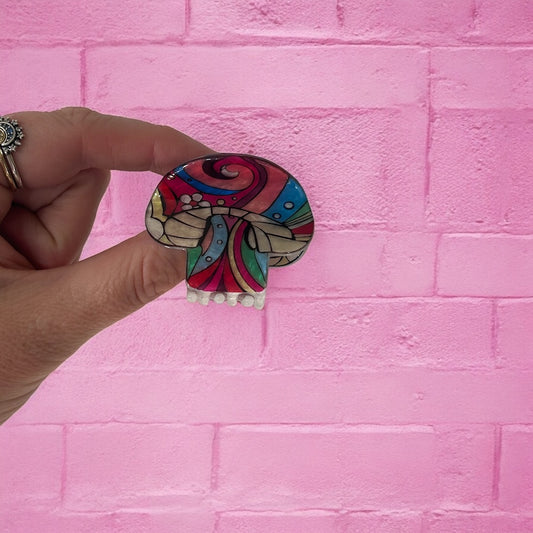 Mini mushroom hair clip