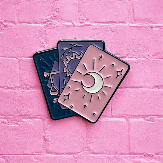 Purple oracle cards enamel pin