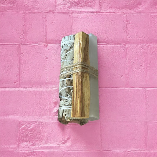 Sage, palo and selenite stick