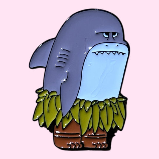 Shark enamel pin