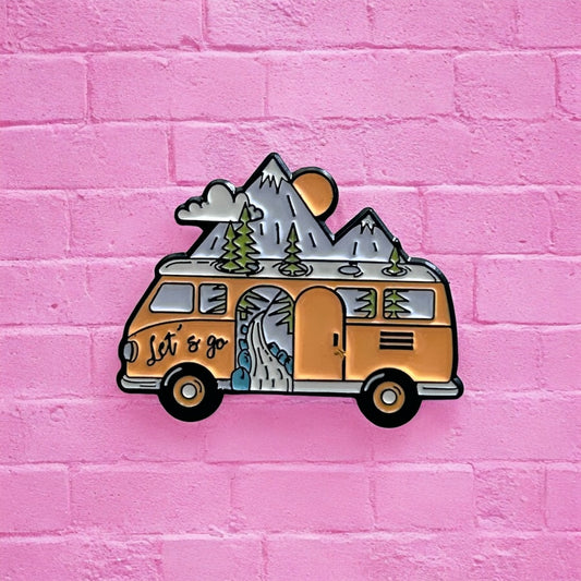 Van travel enamel pin